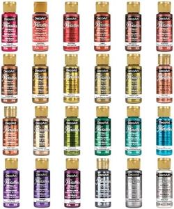 DecoArt Americana Acrylics Paint DAZZLING METALLICS, Starter Set of 24 Popular Colors, 2 fl oz Bottle (Pack of 24)