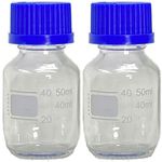 Karter Scientific 50ml Glass Round Media Storage Bottles with GL32 Screw Cap, Borosilicate, (Pack of 2)