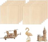 GTCWINCN Rectangle Unfinished Unpainted Basswood Wooden Sheets for Craft DIY Hand-Made Project Mini House Building Architectural Model Pack of 10 (150 * 150 * 1.5)