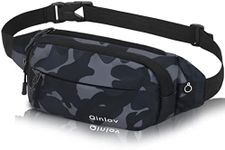 Waterproof Bumbags Waist Fanny Pack Running Belt Ladies Fashion Bum Bag with Adjustable Belt for Sport Running Hiking Jogging Travel Dog wolking Women Men (01CamoBlack)