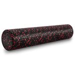 ProsourceFit High Density Foam Rollers 36 - inches long, Firm Full Body Athletic Massage Tool for Back Stretching, Yoga, Pilates, Post Workout Muscle Recuperation, Black/Red