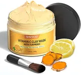 SHVYOG Vitamin C Clay Facial Mask with Kaolin Clay and Turmeric for Dark Spots, Turmeric Skin Care Mask for Controlling Acne, Oil and Refining Pores