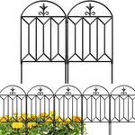 AMAGABELI GARDEN & HOME 10 panels Decorative Garden Fences and Borders for Dogs 24in(H)×10ft(L) No Dig Metal Fence Panel Garden Edging Border Fence For Animal Barrier Fencing for Flower Bed Yard Patio