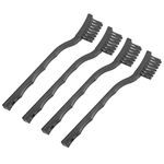 sourcing map 4 Pcs Anti Static ESD Brush Portable Plastic Handle Nylon Lab Cleaning Brushes for Electronics Keyboard PCB BGA Repair Soldering, 15x30mm Bristles