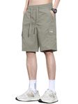 TAGDO Men's Cotton Cargo Shorts with Multi Pockets | Lightweight Casual Outdoor Shorts Pant for Men | Elastic Waist Drawstring Utility Shorts for Hiking, Camping (2048-Dolphin-L)