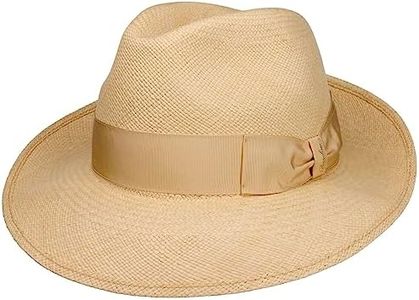 Borsalino Big Brim Fedora Straw Hat Men Nature 7 3/8