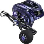 Piscifun Alijoz 400 Baitcaster Fishing Reel, 35Lbs Max Drag Aluminum Alloy Frame Baitcasting Reel, 8.1:1 Gear Ratio Freshwater & Saltwater Low Profile Casting Reel for Musky, Blue-Violet Right Handle