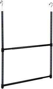 Oceanstar ACR1545B 2-Tier Portable Adjustable Closet Hanger Rod, Black