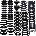 108 PCS Fake Mustaches, Mustache Party Supplies Costume Facial Hair Face Mustaches Bulk Fakes Mustache Kids Self Adhesive Novelty for Adults Mexican and Cinco de Mayo Party Costume