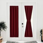 NICETOWN Door Curtains 72 inche Long - French Door Shades for Glass Door Thermal Insulated Door Window Covering for Bedroom, Door Curtain for Doorway Privacy, 30 inches Wide, Burgundy Red, 1 Panel