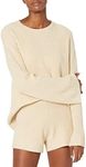 The Drop Women's Alice Crewneck Back-Slit Ribbed Pullover Sweater, Creme Brulee, 3X, Plus Size