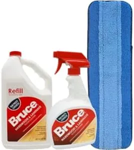 MIJIG - Multi-Surface Microfiber Pad for Bona Mops (1 Pad) and Bruce - Hardwood & Laminate Floor Cleaner (Spray & Refill) Bundle