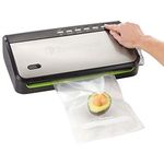 FoodSaver Food Saver Vacuum Sealer Machine with Roll Storage and Handheld Sealer, Space Saver, Sous Vide, Black/Stainless Steel