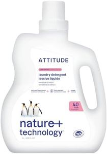 ATTITUDE Liquid Laundry Detergent, EWG Verified Laundry Soap, HE Compatible, Vegan and Plant Based Products, Cruelty-Free, Unscented, 40 Loads, 67.6 Fl Oz