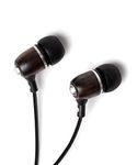 Symphonized Bling Genuine Wood in-Ear Noise-isolating Headphones with Mic and Nylon Cable (Black)