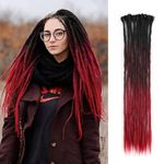 DAZZ LOOK 24 Inch Dreadlock Extensions Thin 0.6cm Synthetic Dreadlock Extensions 06 Strands Handmade Single Ended Dreadlocks (Color Code- 3.1, Multicolor)