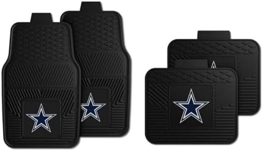 Fanmats Dallas Cowboys Set of 4 Car Mats for Cars, SUV, Pickups - All Weather Technology Protection, Deep Reservoir Design, Universal Fit - 3D NFL Team Logo - 29” x 17” Front - 14” x 17” Rear Mat
