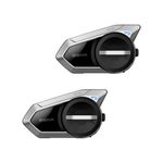 Sena 50S Motorcycle Jog Dial Communication Bluetooth Headset w/Sound by Harman Kardon Integrated Mesh Intercom System Premium Microphone & Speakers, Dual Pack