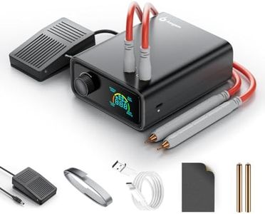 13000W Battery Spot Welder, Awgem 0.1-0.4mm Portable Spot Welder with Rotary Knob 100 Gears, Auto/Foot Pedal Modes, Dual-Pulse Spot Welder for Lithium Battery Repair and Welding