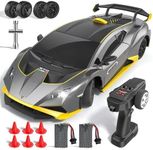 Lamborghini RC Drift Car, 1:18 4WD High Speed Remote Control Drift Cars with Full Proportional Throttle and LED Light, 35 KM/H RC Racing with Speed ​​Adjustment, Boys Toy Gifts Age 6 7 8 9 10 11 12+