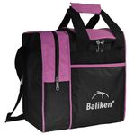 WALIKEN Single Bowling Ball Tote Bag Holds One Bowling Ball One Pair of Bowling Shoes Up to Size 11 Men’s Shoes and Bowling Accessories(Pink)