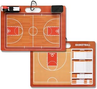 1NMORE Basketball Dry Erase Clipboard for Coach,Handheld Double Sided Basketball Coaching Board with 2 Markers and Whiteboard Eraser
