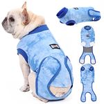 EMUST Dog Surgery Recovery Suit, Anti-Licking Dog Surgical Recovery Suit Female and Male, Soft Dog Cone Alternative After Surgery with Hook & Loop Closure, Blue M