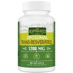 1200mg Liposomal Trans-Resveratrol, 98% Pure Formula, Trans Resveratrol Supplement, 60 Softgels for Heart, Skin, and Anti-Aging Antioxidant, Better Absorption