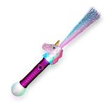 FlashingBlinkyLights Light Up Unicorn Wand with Color Changing Fiber Optic LED Lights Magic Wand for Girls