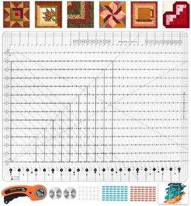 17.75" x 22" Extra Large Slotted Quilting Ruler, Thickened Clear Acrylic Multi-Strip Template, Non-Slip for Rotary Cutting, 1.5 & 2.5 Inch Strips, Jelly Rolls & Patchwork Squares | 1 Year Warranty