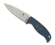 Spyderco Enuff 2 Fixed Blade FB31SBL2K390 Blue FRN and Serrated K390 Knife