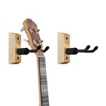 String Swing Ukulele Wall Mount Stand for Mandolin Ukele ââ‚¬â€œ Concert Pineapple Soprano Tenor and Baritone Compatible ââ‚¬â€œ Case Alternative Kit for Home or Studio - Oak Selected Set (2 Pack)