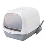 24x7 eMall Cat Litter Box Cat Litter Tray with Dome and Scoop with Foul Smell Absorber 18 x14 x14 Inch (45x35x35Cm)