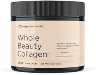 Designs for Health Whole Beauty Collagen - Collagen Peptides, Silica & Biotin Powder to Support Hair Skin and Nails - Support Hair Strength & Fullness (30 Servings)