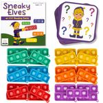 Sneaky Elves CVC Word Game, Mini Pop Fidget Sensory Toy to Learn and Spell CVC Sight Words, Educational Kindergarten Classroom Games, Multisensory Reading and Phonics Game with Flash Cards