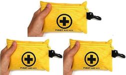 3 Packs Galaxy 151 Pcs First Aid Kits Small for Survival Emergency Trauma Military Tactical Medical School Office Home Hunting Camping Hiking Fishing Outdoor IFAK EMT Yellow Bag