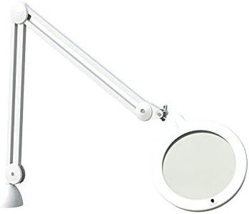 daylight Lampe loupe XL à pince pour salons de manucure, tatoueurs, lecture et travaux de précision - Lampe loupe à intensité variable