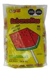 Rebanaditas Individually Wrapped Lollipops Mexican Candy - Watermelon (Non-Chllli) Flavor - One Bag of 40 Pieces (Net Weight: 12.6 oz / 640 g)