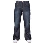 APT Mens Basic Blue Bootcut Wide Leg Flared Work Casual Jeans Big Sizes Dark Wash 38 W X32