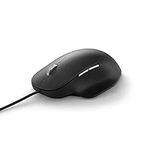 Microsoft Ergonomic Mouse Black - Comfortable Ergonomic Design and Thumb Rest. Wired USB Mouse with 2 Programmable Buttons, Works for PC/Laptop/Desktop