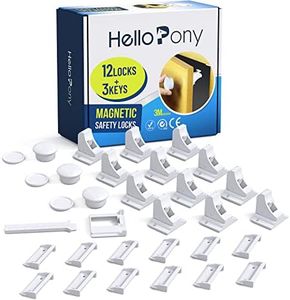 Verrous de sécurité magnétiques améliorés (12 verrous et 3 clés) avec adhésif 3M, installation rapide en une minute, facile et sans perçage