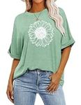 Zeagoo Women Summer Casual Short Sleeve Loose Tee Tops Oversized T-Shirt