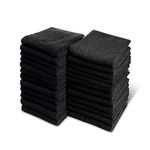 Groko Textiles Black Bleach Proof Towels Bulk Sets 72 Pack 100% Cotton 16" X 27" Color Safe, Stain Resistant, Quick Drying Towels for Beauty, Hair and Nail Salon, Gym, Spa and Home Hair Care