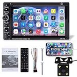 Double Din Car Stereo with Backup Camera for Chevrolet Silverado 1500 2002-2013, 6.2 Inch HD Touch Screen Support Mirror Link For Android/iOS Phone, Bluetooth CD/DVD Player AM/FM Receiver Aux Input