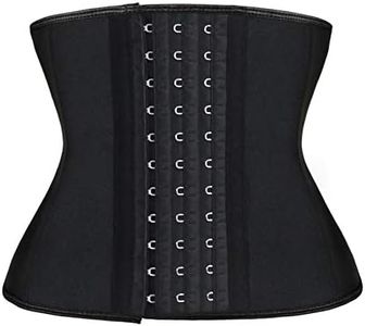 Atbuty Short Torso Waist Trainers Cincher Corset Underbust Body Shaper Latex Sport Girdle, Black (9'' Short Torso, 9 Steel Bones), X-Small