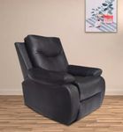 RM HOME One Seater Recliner Chair Manual Leatherette (Black)