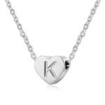 AFSTALR Letter Initial Necklace Silver Women Girls Personalized Tiny Initial Alphabet Love Choker Necklace Gifts, Silver Letter K Necklace