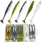 QualyQualy Soft Plastic Fishing Lures, Paddle Tail Swimbaits for Bass Fishing Trout Crappie, Fishing Bait for Freshwater Saltwater with Tackle Box 20pcs 25pcs 30pcs