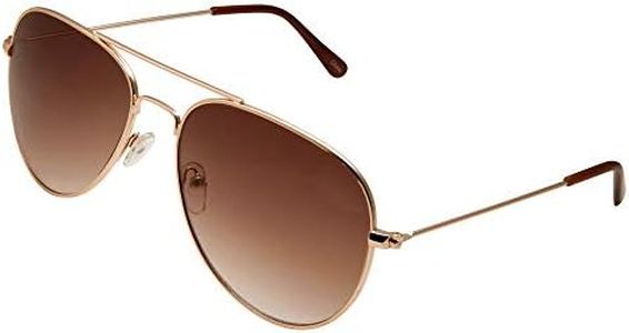 grinderPUNCH Unisex Aviator Sunglasses | Fashionable & Lightweight Frame Suits All Face Shapes | 100% UV Protection, Gold, Medium