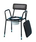 HOMECRAFT Adjustable Stacking Commode, Plastic Commode Pan, Padded Seat and Cover, Adjustable Height for Easy Transfer and Elderly, Disabled, or Handicapped (Eligible for VAT relief in the UK)